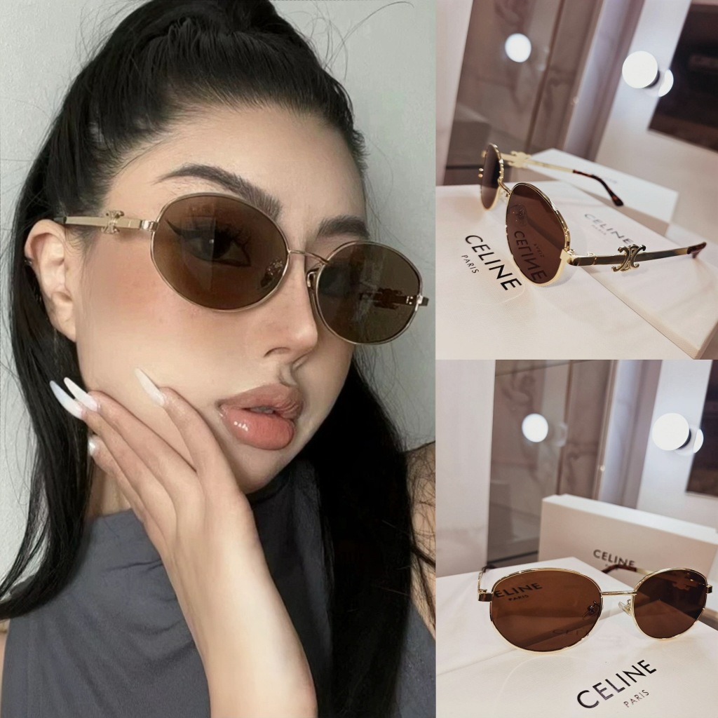 พร้อมส่ง ส่งไว แว่นกันแดด CE Brown Attractive Sunglasses