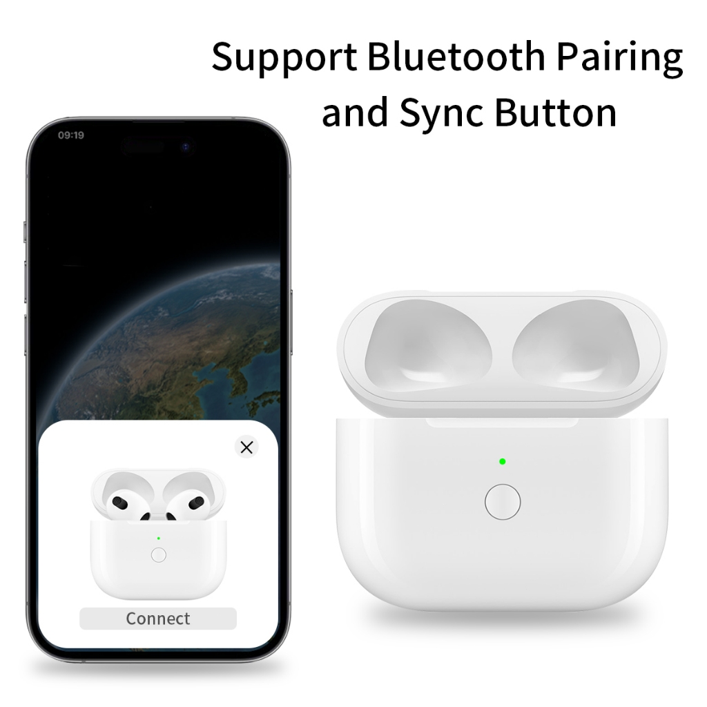 Wavancky เคสชาร์จไร้สาย พร้อมบลูทูธ แบบเปลี่ยน สําหรับ AirPods  3
