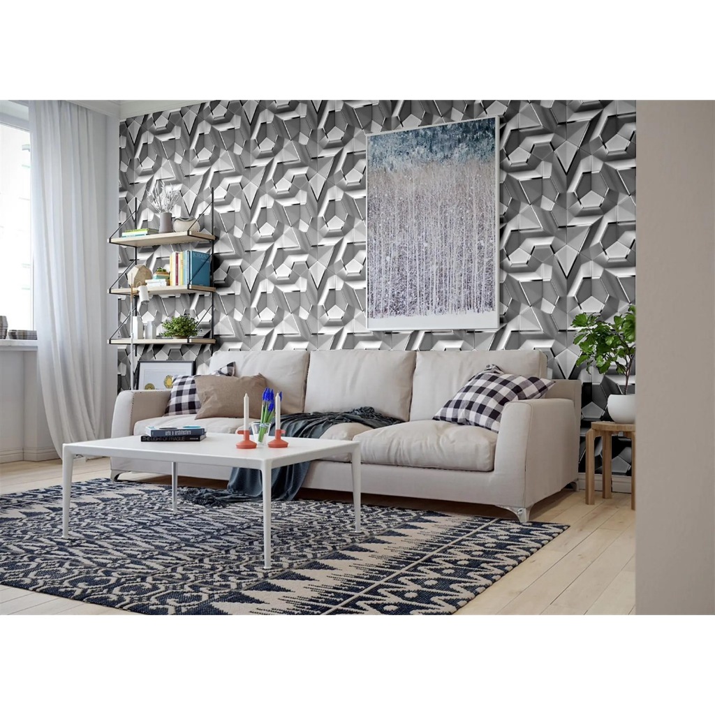 วอลเปเปอร์สติ๊กเกอร์ ลาย3d สินค้ามาใหม่ หน้ากว้าง45ยาว10เมตร  งานสวยมาก มีกาวในตัว - รูปที่ 5