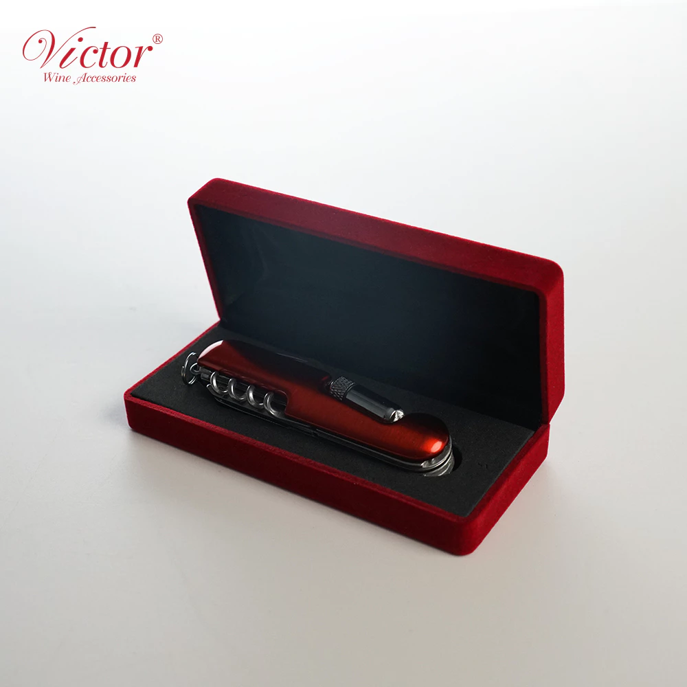 มีดพับพร้อมกล่องเก็บ อุปกรณ์ไวน์ ที่เปิดไวน์ แชมเปญ Victor