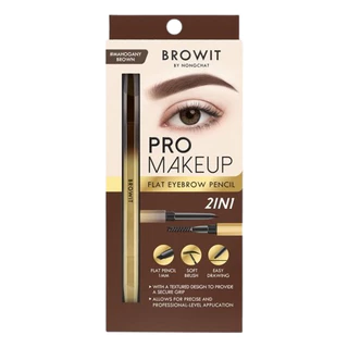 บราวอิท โปรเมคอัพ แฟลตอายบราว เพนซิล Browit Pro Makeup Flat Eyebrow Pencil (ดินสิเขียนคิ้วแบบหัวหมุน , เครื่องสำอาง)
