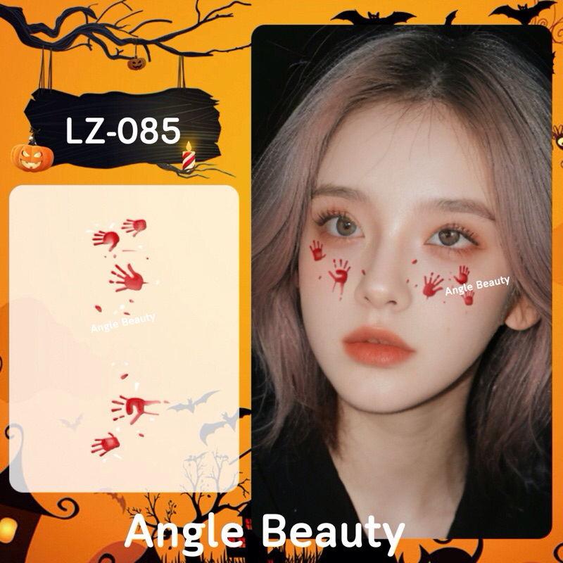 ส่งด่วน1-2วันถึง Face Tattoo Halloween แทททูติดหน้า ฮาโลวีน ติดผิว รอยแผล ผี