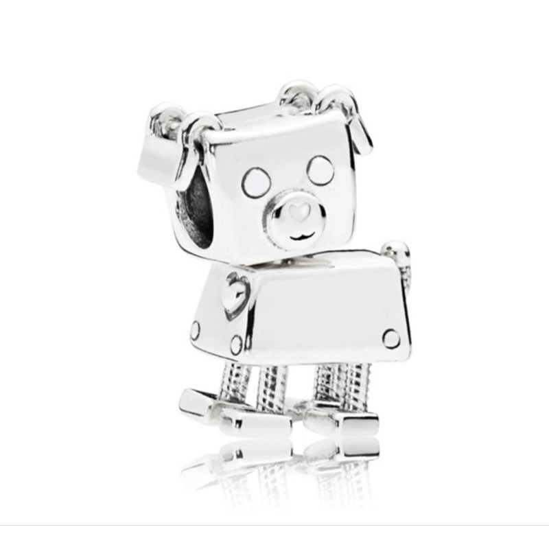 Pandora ชาร์ม​จี้​ Retired Sterling Silver Bobby Bot Dog Robot Pandora Friends Charm