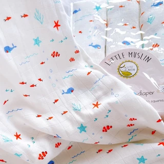 Little Muslin 27x27นิ้ว ผ้าอ้อม มัสลิน ใยไผ่ 100% ผ้านิ่มมาก ไม้ไผ่ล้วน 70x70ซม