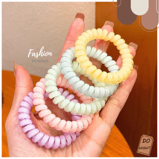 พร้อมส่ง⚡ มีเก็บเงินปลายทาง💸 ยางรัดผมแบบเกลียว สไตล์เกาหลีมี 5 สีให้เลือก (ราคาต่อ 1 เส้น) : Do hight
