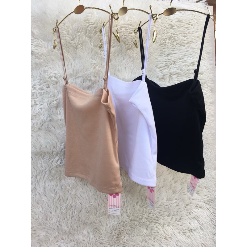 💕161 ซับในสายเดี่ยว ทรงเกาะอก แบบสั้น ถอดสายปรับสายได้ ฟรีไซส์