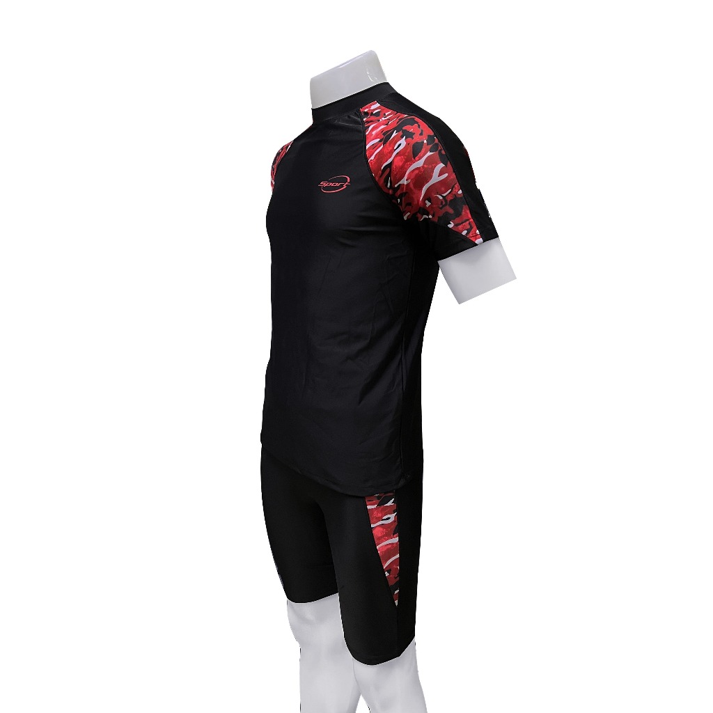 ชุดว่ายน้ำผู้ชาย ชุดว่ายน้ำเซต 2 ชิ้น เสื้อแขนสั้นกางเกงขาสามส่วน รุ่น91026