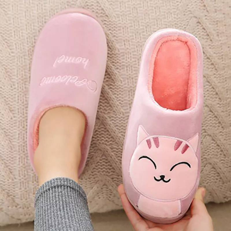 AT.homemart slippers รองเท้าสลิปเปอร์ แมวขนนุ่ม รองเท้าแฟชั่น รองเท้าใส่ในออฟฟิต กันลื่น ใส่ในบ้าน หรือ ใส่ที่ทำงาน