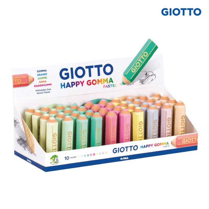 ยางลบรูปดินสอสีพาสเทล (GIOTTO Happy Gomma Eraser Pastel Colors)