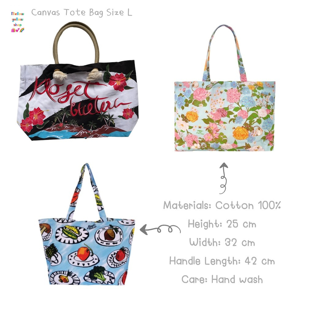 กระเป๋า Kloset Etcetera Canvas Tote Size M / กระเป๋า Kloset Etcetera Canvas Tote Bag Size L