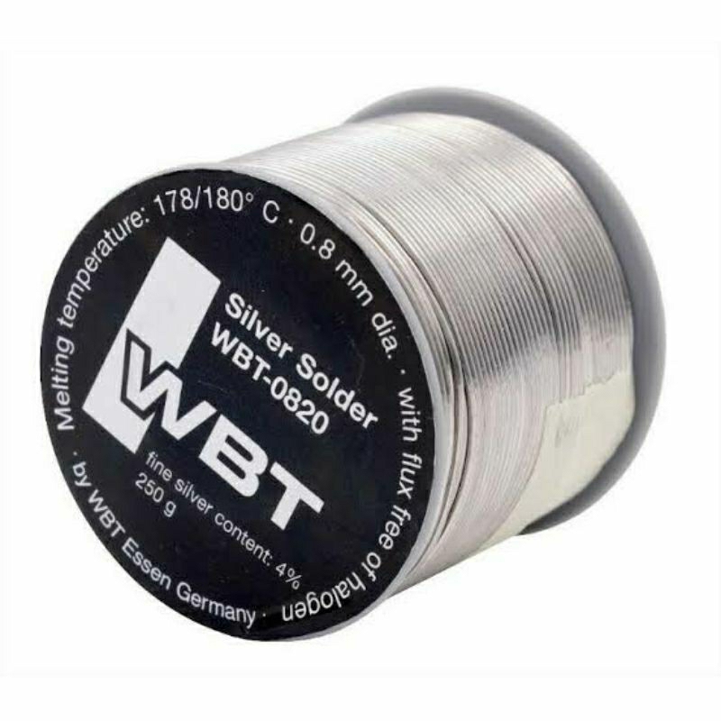 !! Restock !! สินค้ารุ่นเดิม WBT-0820 เส้นผ่านศูนย์กลางขนาดเดิม 0.8mm. (ราคาต่อเมตร)*** ตะกั่วเงิน 4% แบรนด์ Germany