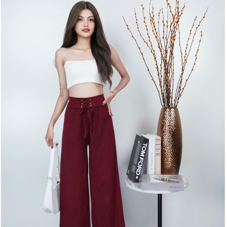 🆕NEW🆕กางเกงขายาวสแลคขาเต่อ สไตล์เกาหลี ระบายอากาศได้ดี ใส่สบาย ส่วน  นิ่ม มีเชือกผูกได้ เท่ห์มากๆ ราคาถูก ใส่สบาย K9003