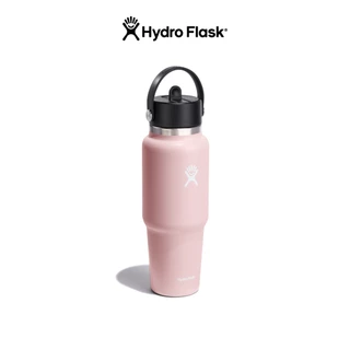 HYDRO FLASK กระติกน้ำ WIDE MOUTH TRAVEL BOTTLE WITH FLEX STRAW CAP 32 OZ กระติกน้ำสูญญากาศ เก็บอุณหภูมิความร้อนความเย็น
