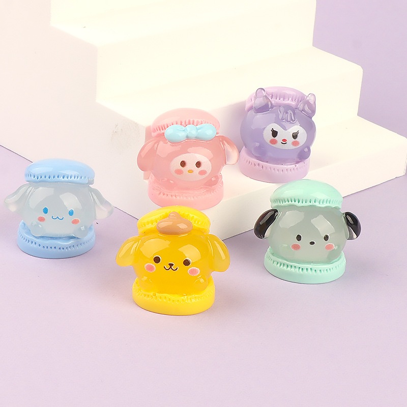 3d Luminous Sanrio เครื่องประดับ Kuromi Pochacco Cinnamoroll Melody รถเดสก์ท็อปตกแต่ง DIY เคสโทรศัพท์ Hairpin อุปกรณ์เสร