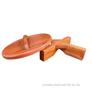 ฝาไม้และขาตั้งโอ่ง ไม้สักทอง ฝาโอ่งแต่งสวน อ่างบัว น้ำพุ น้ำล้น Garden Pot Cover