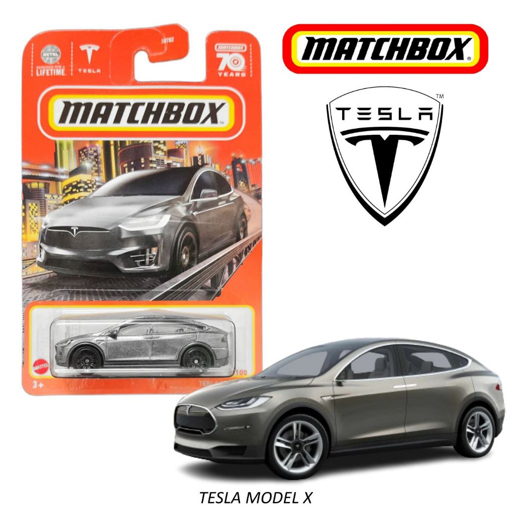 MATCHBOX : รุ่น TESLA MODEL X โมเดลรถเหล็ก ของเล่น ของสะสม ลิขสิทธิ์แท้ (ในร้านมีให้เลือกมากกว่า500แบบ) MB2A1