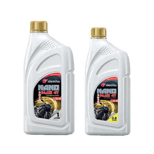 IDEMITSU NANO PLUS 4T SF 40 ขนาด 1 ลิตร เหมาะสำหรับรถจักรยานยนต์ 4 จังหวะ และใช้ได้กับห้องเกียร์จักรยานยนต์ 2 จังหวะ