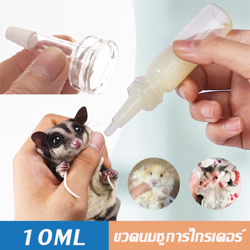 ขวดนมแมว 10ml ขวดนมชูการ์ไกรเดอร์ ขวดนมชูการ์ จุกป้อนนมแมว ขวดนมกระรอก ขวดนมสัตว์เลี้ยง ส่งจากกรุงเทพ