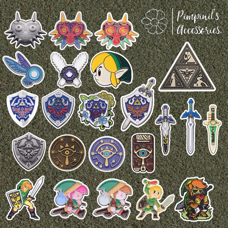 ✿ ร้านในไทยพร้อมส่ง : เข็มกลัดเซ็ทเกมส์เดอะเลเจนด์ออฟเซลดา | THE LEGEND OF ZELDA GAME SERIES Enamel Brooch Pin Set.