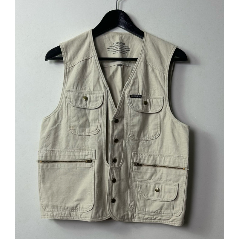 creme cotton vest toraichi (used)