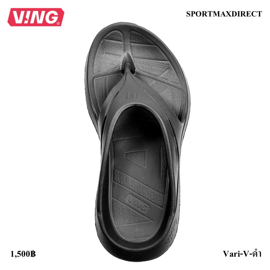 VING VARI-V Recovery Sandals Jet Black รองเท้าแตะใส่วิ่งออกกำลังกาย รองเท้าแตะฟื้นฟู/รองเท้าแตะเพื่อสุขภาพ (Vari-V-ดำ)