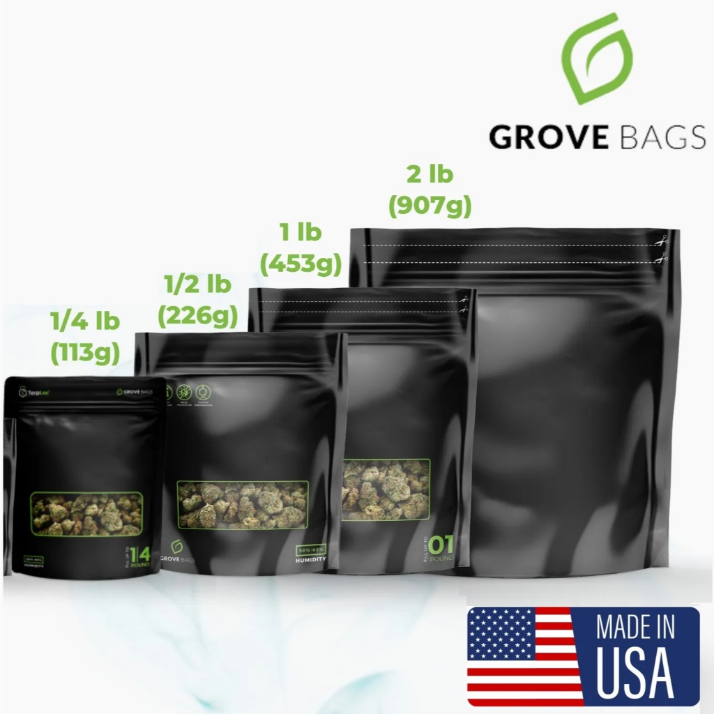 ส่งไว 1 lbs Grove Bags 1 Pound ถุงบ่มสมุนไพร ถุงบ่ม Grove Bag รุ่นทึบ ขนาด 1 ปอนด์ หรือ 0.5 กิโล