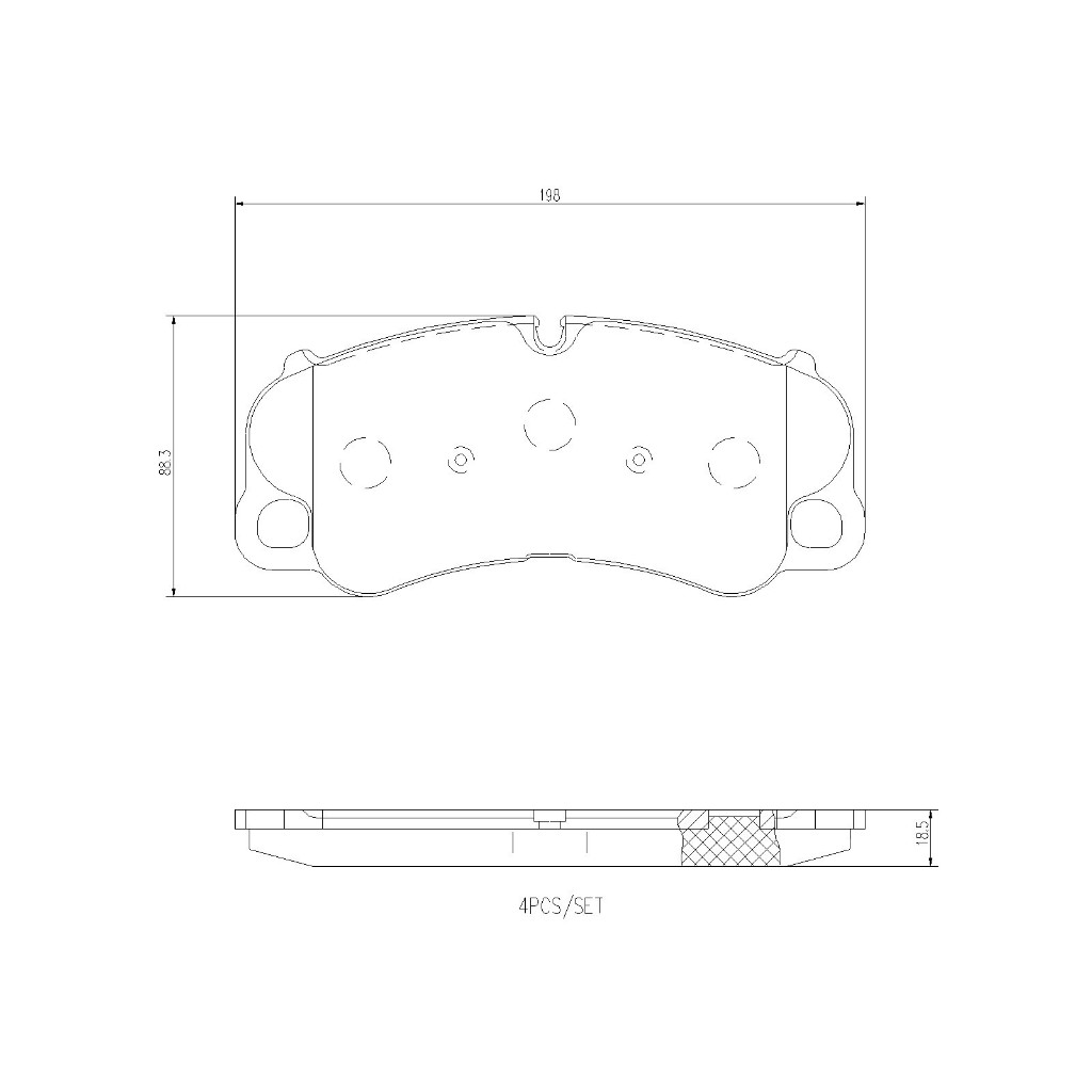 ผ้าดิสเบรคหน้า PORSCHE 911 992 3.0 Carrera GTS Dakar 3.8 Sport Classic 3.8 Turbo S 2019- BREMBO