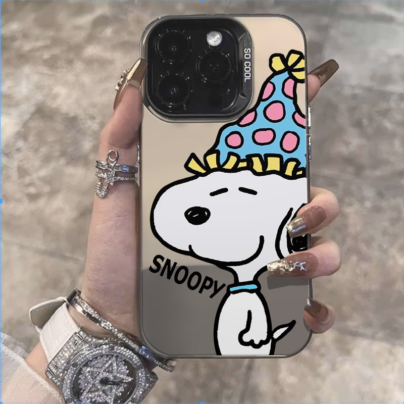 จัดส่งทันที เคสไอโฟน11 12 13 14 15 16 Pro Max หมวกทรงสูงลายการ์ตูน Snoopy Case For iPhone 13PM,16PM,15PM,XS,7+ 8P