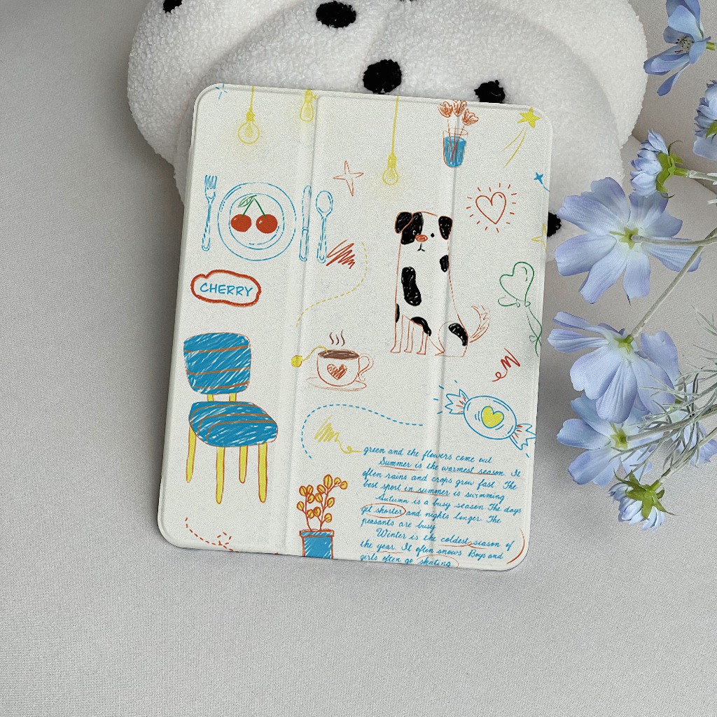 ออกให้ 24 ชม เคส iPad pro11 2024 gen9 ที่ใส่ปากกา Chair Puppy เคสไอแพด Air4 Air5 Air6 Gen10 MINI7