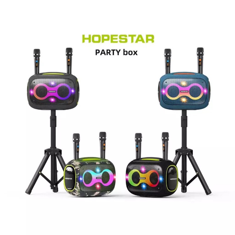 New ลำโพงบลูทูธHopestar Partybox 120w ลำโพง พร้อมไมล์หลายสาย2ตัว เอฟเฟคเสียงเปลี่ยนได้3ระดับ ของแท้100%