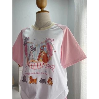 (เฉพาะเสื้อ) Hello 𐙚 เสื้อover size & baby tee ลาย Lady โบว์