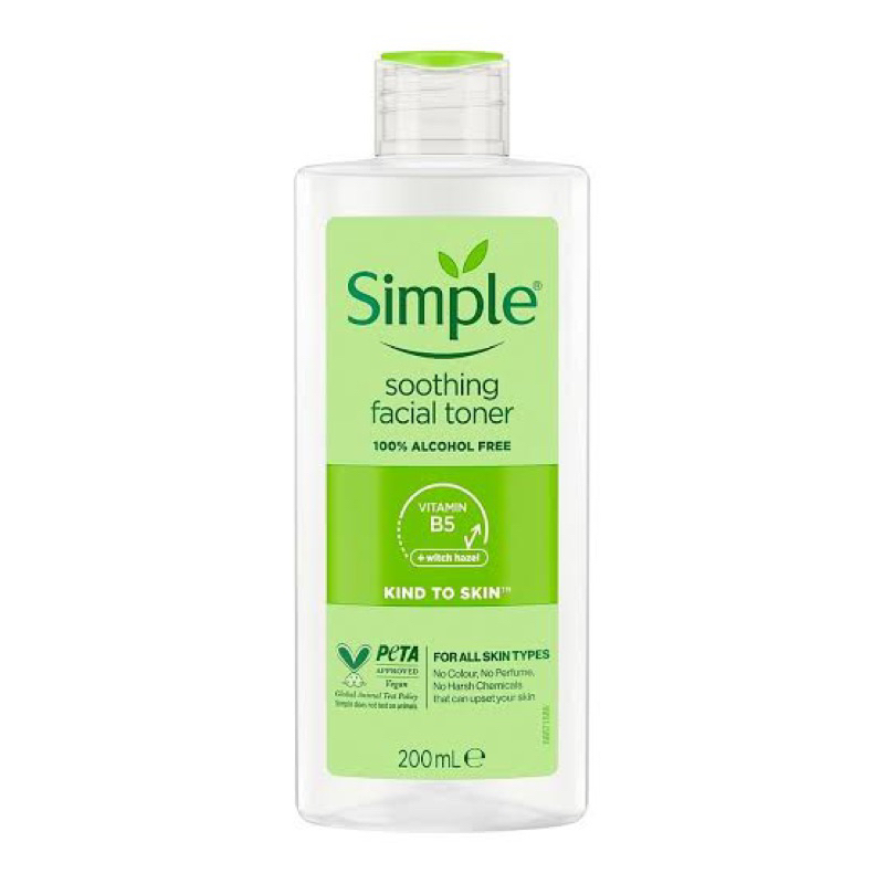 Simple soothing facial toner 200 ml. โทนเนอร์ แท้ ปรับสมดุลย์ผิว พร้อมบำรุง ไม่มีแอลกอฮอล์
