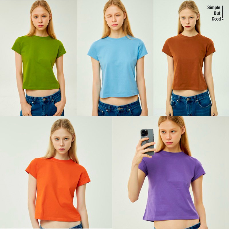 Baby tee รุ่น basic โทนสีสดใส ผ้าcotton100%