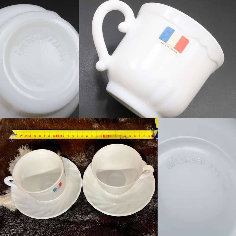 ชุดแก้วกาแฟเนื้อนม CoffeeCup & Saucer *Showa Retro* arcopal FRANCE