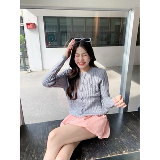 BY IRA 💞พร้อมส่ง💞Cardigan เสื้อคาร์ดิแกน คอกลมผ้าถัก ปักลายม้า ผ้านิ่มฟูไม่คัน