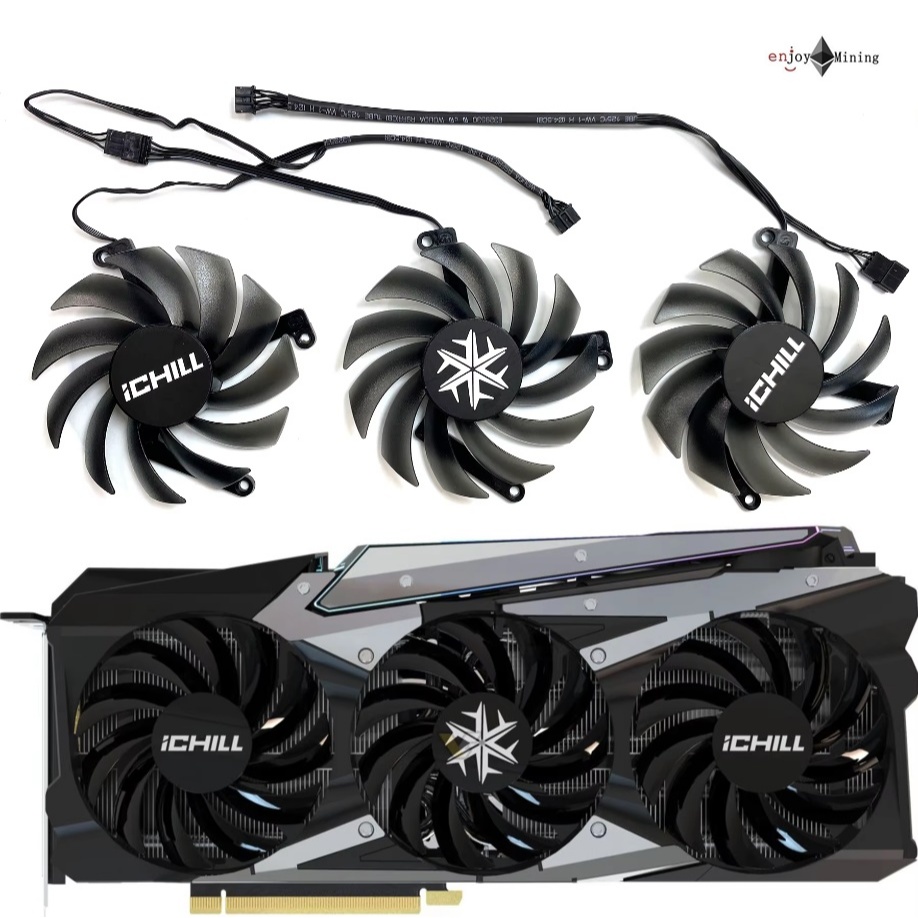 พัดลมการ์ดจอ INNO3D GeForce RTX 3080 3080ti 3090 ichill X3/X4 Super ICE Dragon Graphics Card FAN CF-12915S