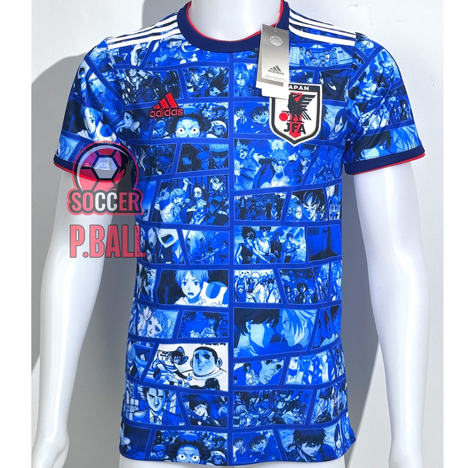 ใหม่ !! เสื้อบอล [ 3A ] ทีมชาติ ญี่ปุ่น ลายการ์ตูน Home เหย้า เกรดแฟนบอล ฟลูออฟชั่นพร้อมชื่อเบอร์ ครบทุกคนในทีม
