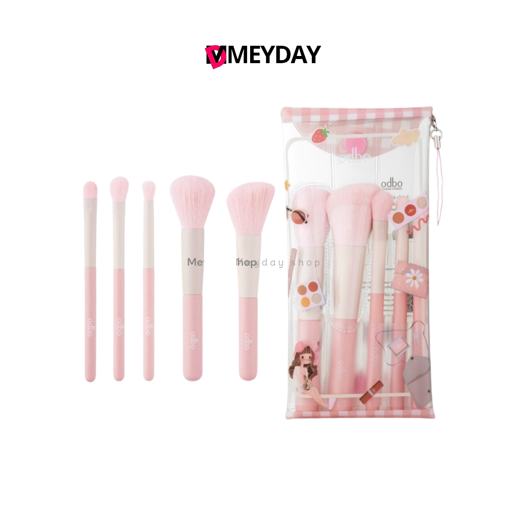 (OD8060) odbo เซ็ตแปรงแต่งหน้า 5 ชิ้น รุ่น ว้าว บิวตี้ โอดีบีโอ