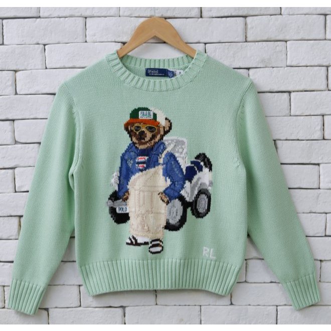 POLO RALPH LAUREN POLO BEAR COTTON CREWNECK JUMPER #แท้100%