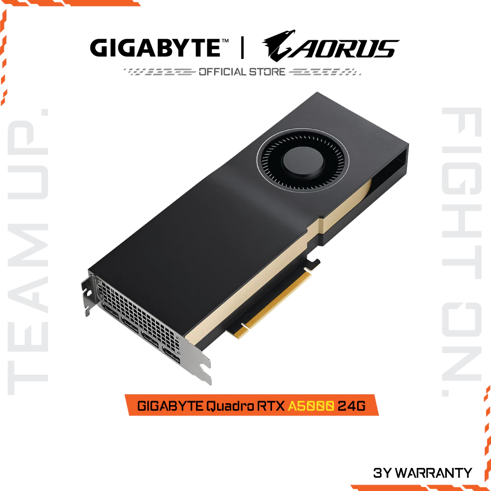 GIGABYTE NVIDIA Quadro RTX 5000 24G (VGA Card) RTX A5000-NV-REV1.0