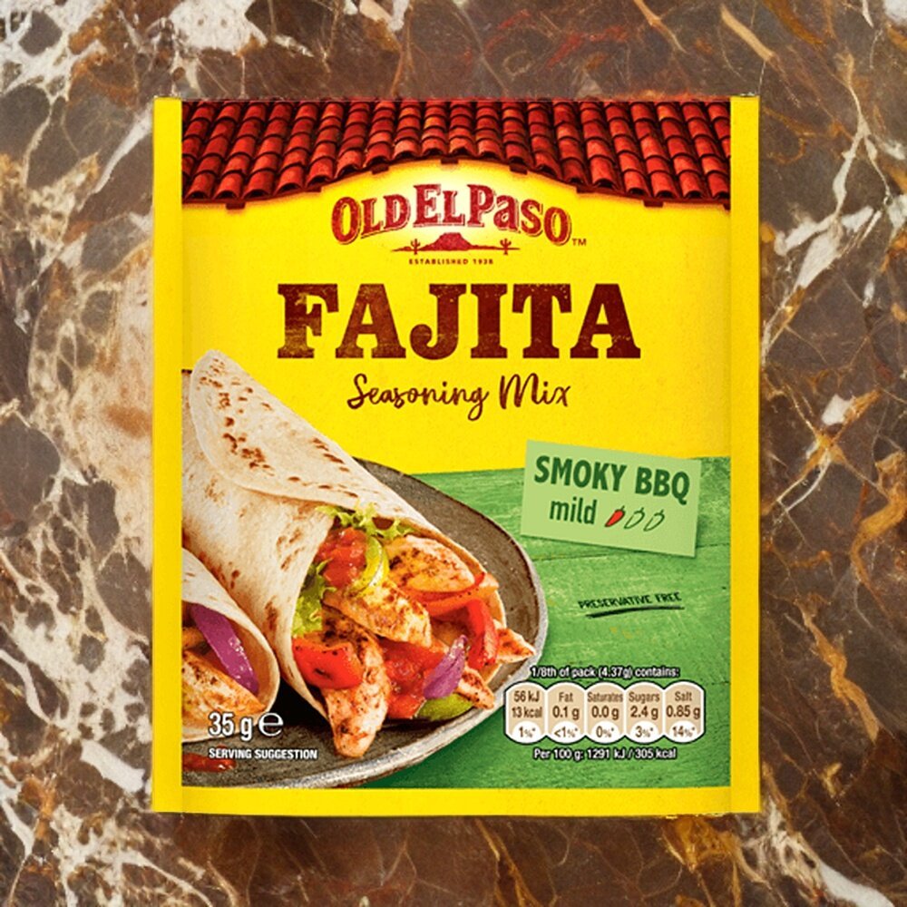 Old El Paso Fajita Seasoning Mix Smoky BBQ Mild 35g ซอส เครื่องปรุงรส ซอสปรุงรส BBQ