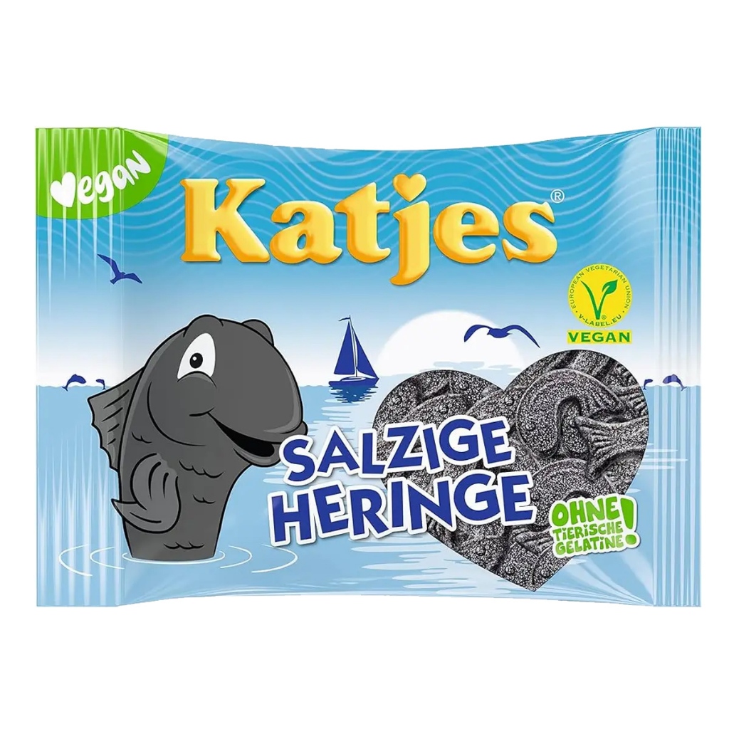 Katjes Salzige Heringe “Salty Hering” 175g Licorice Candy Vegan / Lakrids Lakrtis Lakritsi Lakritz