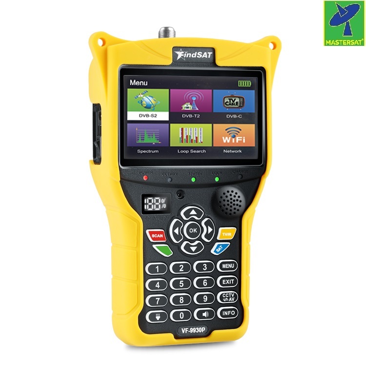 เครื่องวัดเครื่องระบุตำแหน่งดาวเทียมดิจิตอล VF-9930 FindSAT รองรับ DVB-S2 & DVB-T & DVB-C พร้อมหน้าจ