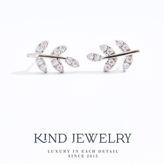 Kind Jewelry ต่างหูติดหู Leaf of Luck