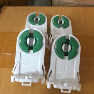 ANB (แพ็ค 10 คู่) ขั้วรับ หลอดนีออน T8 ขั้ว G13 เต็มท่อน เยอร์มัน แบบบิดล็อค 2A 220V หัวท้าย รุ่น F-105 สีเขียว ขานีออน