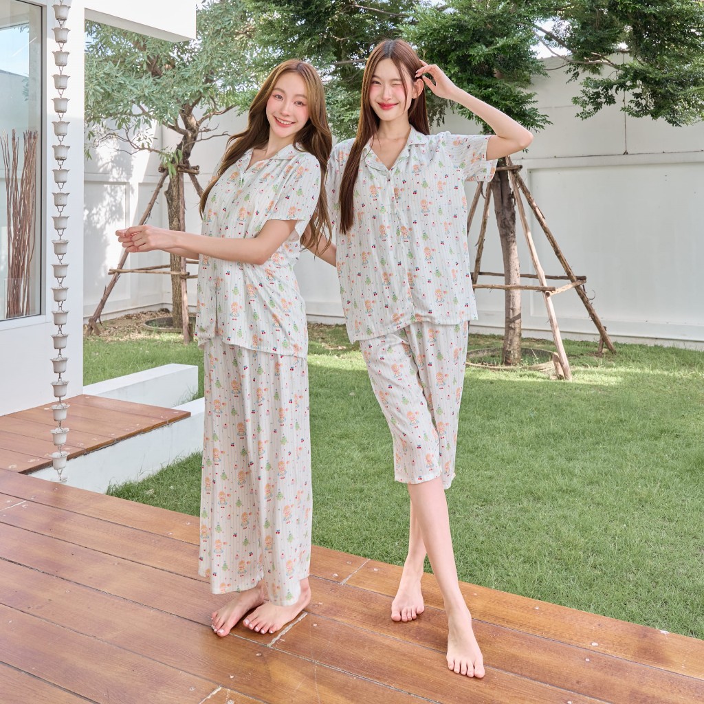 ชุดนอน Mulen (Muslin Pajamas) Organic bamboo (A1003 B1003 E1003)