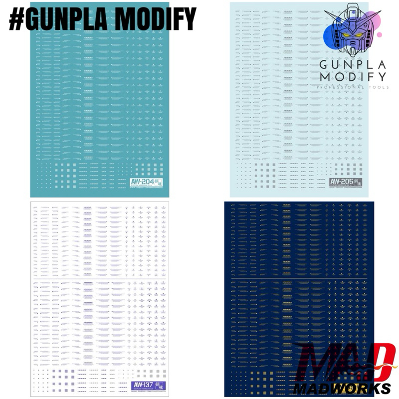 MADWORKS Detail-Up Decal Type 00 ดีคอลน้ำสำหรับกันดั้ม กันพลา สเกล 1/144&1/100