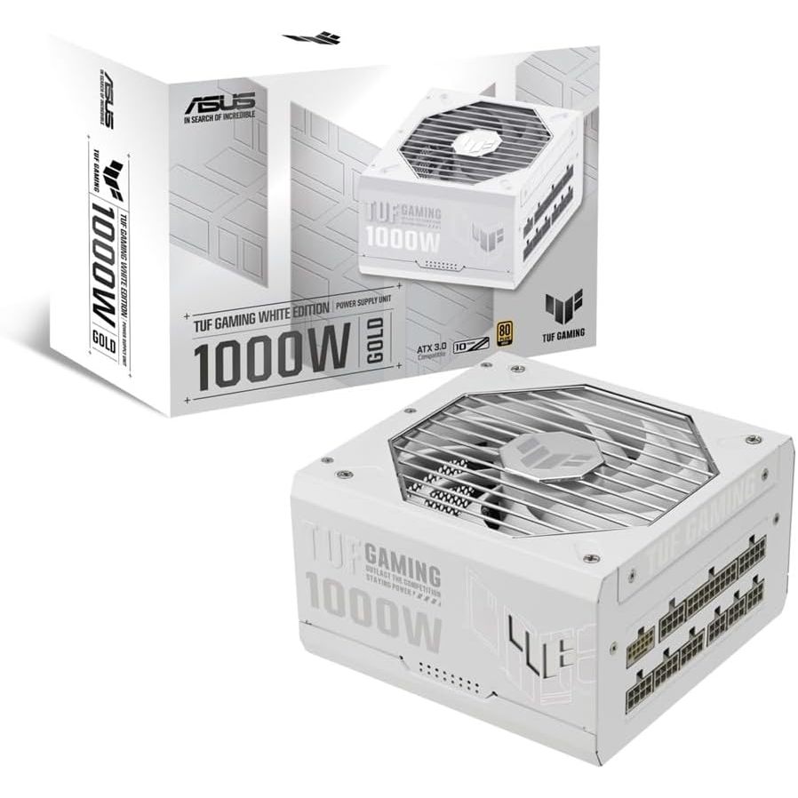 POWER SUPPLY (อุปกรณ์จ่ายไฟ) ASUS TUF GAMING 1000W WHITE (สีขาว) 1000W 80 PLUS GOLD (TUF-GAMING-1000G-WHITE)