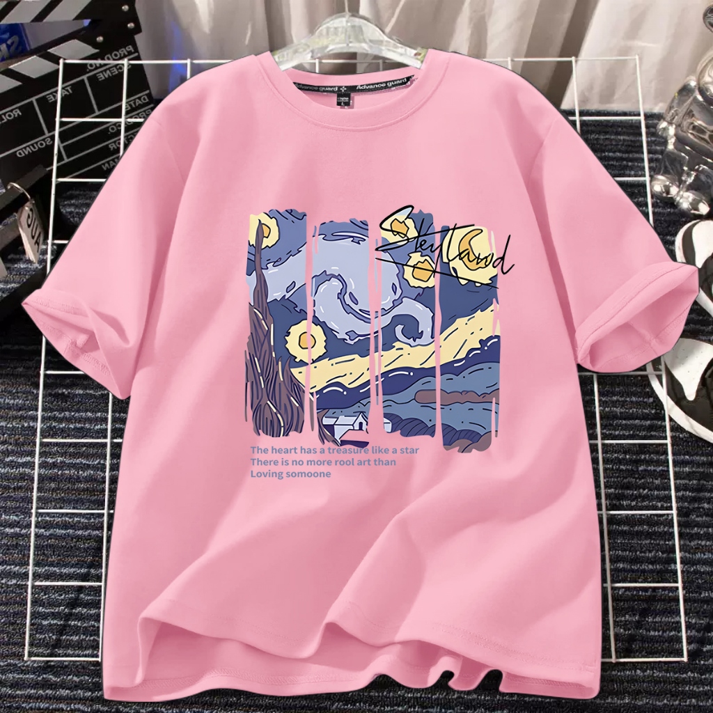 D-550 เสื้อยืดแขนสั้น ใส่ได้ทั้งชายและหญิง ลายแฟชั่นสวย