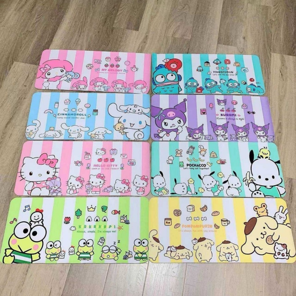 แผ่นรองคีร์บอร์ด แผ่นรองเม้าส์ แผ่นใหญ่ ป้องกันการลื่น SANRIO ขนาด 68×30 cm